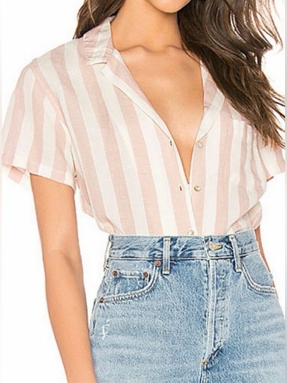 Rails Zuma Short Sleeve Shirt in Petal Stripe size L - Picture 10 of 10